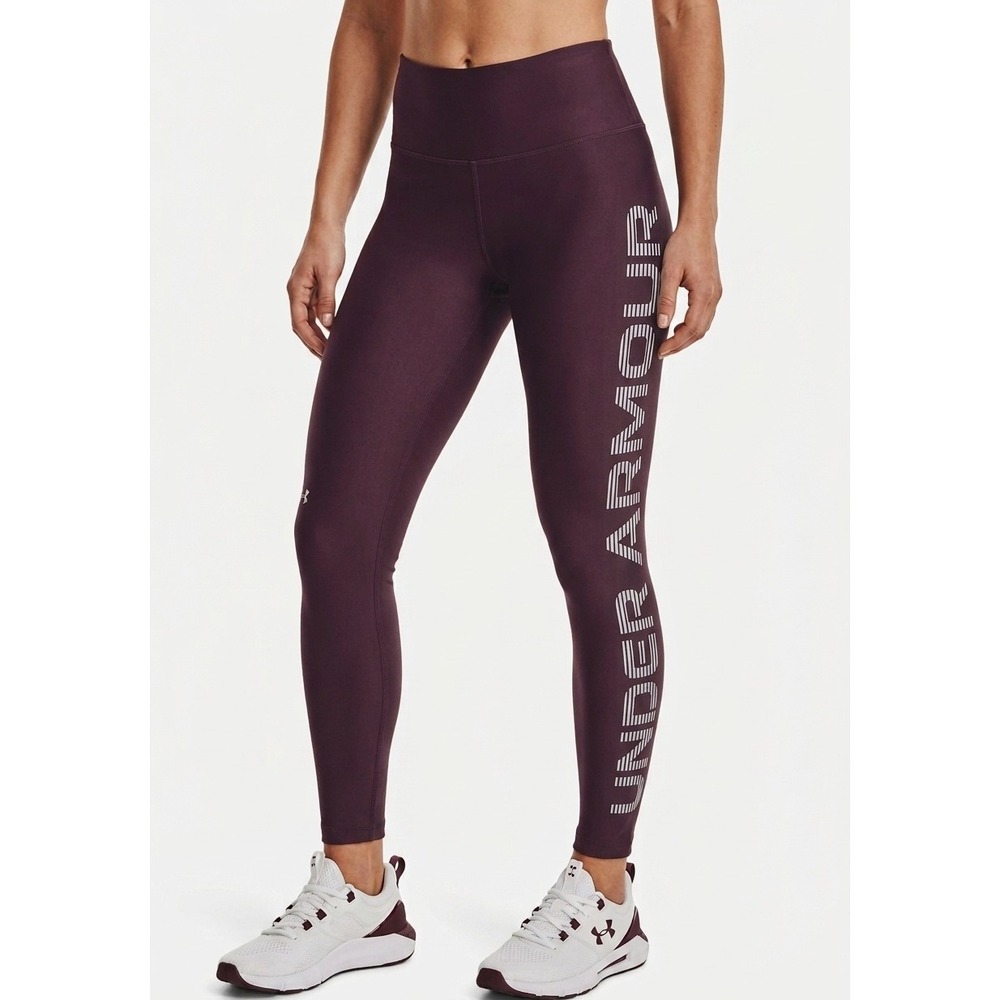 Under Armour Leggings Purple Graphic Logo Style 1374133 - Small